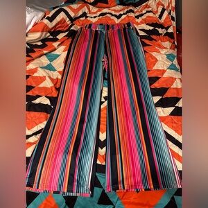 Colorful serape wide leg pant with pockets